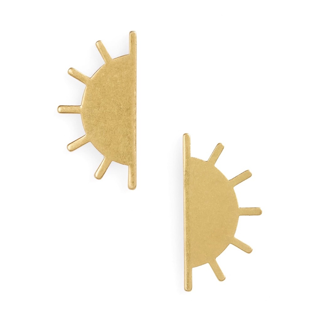 NWOT Madewell Sunset Statement Gold Post Earrings - Picture 3 of 4